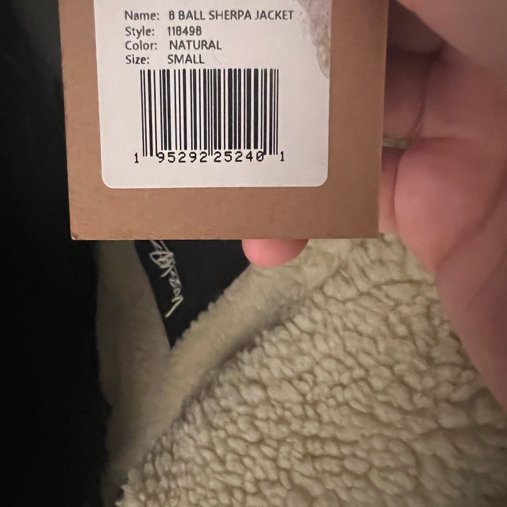 Stüssy 8ball Reversible Fleece Jacket (Cream) - Picture 5 of 8